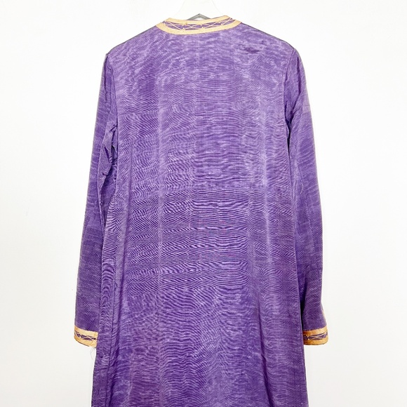 Women's Dress Caftan Tunic Robe Thobe Vintage Purple Cotton Vintage Traditional - Picture 2 of 11